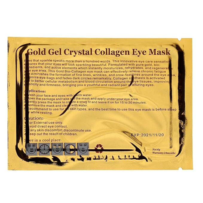Jakuva 29PCS Gold Gel Crystal Collagen Eye Mask Under Eye Patches For Puffy Eyes and Dark Circles, Hydrating & Anti Aging,24k Gold Eye Mask Eye Patches for Moisturizing-Velvo Beauty