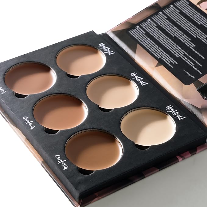 W7 Lift & Sculpt Cream Contour Kit - Concealing, Highlighting & Contouring Makeup Palette - Step-by-Step Instructions Included-Velvo Beauty