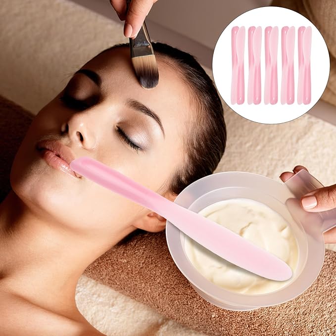 Facial Cream Spatula 10Pcs Mini Cosmetic Spatulas, Silicone Cosmetic Spatula, Mini Cosmetic Skincare Spatula Spoon for Cream, Lotions, Moisturizers Makeup Scoop-Velvo Beauty