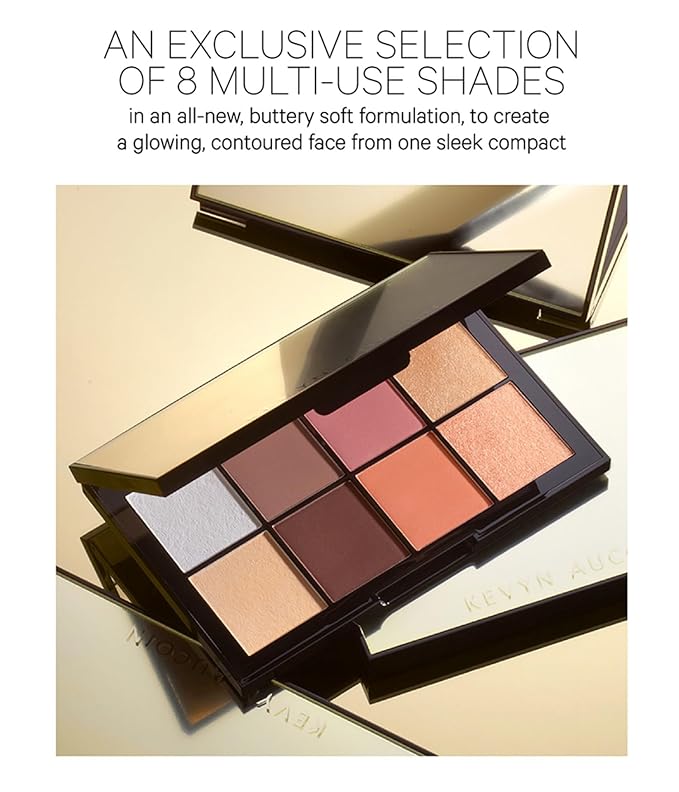 Kevyn Aucoin Sculpt and Define Contour Book Volume 4: All-in-one makeup artist palette compact. Defines facial features. Eyes, cheekbone, nose & jawline. Highlighters to glow. All skin tones & shapes.-Velvo Beauty
