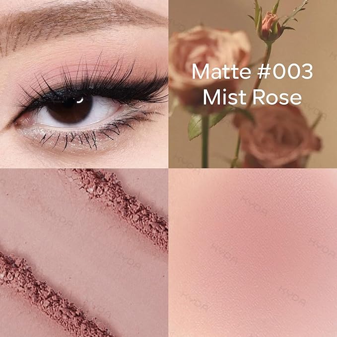 KYDA Single Matte Eyeshadow, Dusty Rose Pink Eyeshadow, Ultra-fine Smooth Powder, Lightweight Blendable Formula, Warm Tone Eyes Makeup, Mist Rose-Velvo Beauty