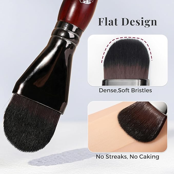 ENERGY Foundation Brush for Liquid Makeup DIY Facial Mask Premium Soft Bristles Contour Face Brush for Blending Liquid, Cream, Eye Mask, Under Eye Concealer Vegan Flat Cosmetic Makeup Tool-Velvo Beauty