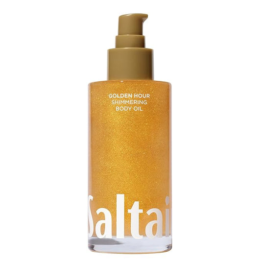 Saltair Shimmering Body Oil - Golden Hour Scented Dry Oil Moisturizer with Light-Reflecting Pearl Pigments. Moisturizing Glow for All Skin Types - 4 Fl Oz-Velvo Beauty