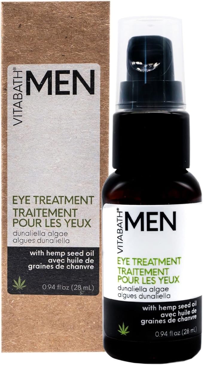 Vitabath Men's Eye Treatment Face Cream Moisturizer Soothe & Reduce Bags, Dark Circles, Puffiness & Look of Wrinkles Around Eyes, Unscented - 0.94 fl oz-Velvo Beauty