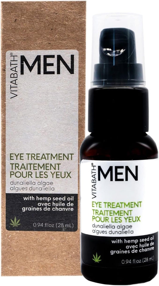 Vitabath Men's Eye Treatment Face Cream Moisturizer Soothe & Reduce Bags, Dark Circles, Puffiness & Look of Wrinkles Around Eyes, Unscented - 0.94 fl oz-Velvo Beauty