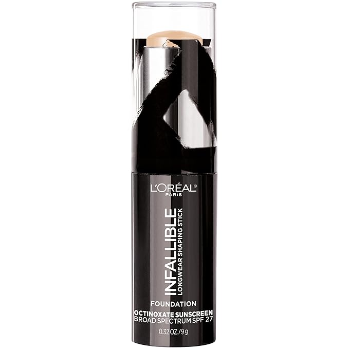L'Oreal Paris Makeup Infallible Longwear Shaping Stick Foundation, 401 Ivory, 1 Tube,0.32 Ounce-Velvo Beauty