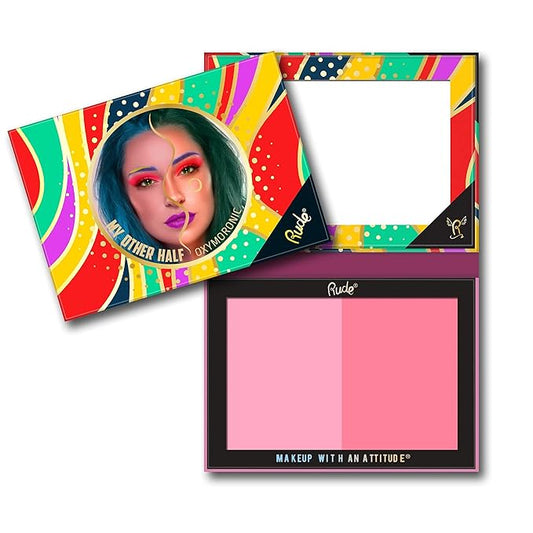 My Other Half Duo Shade Face Palette - Schizo by Rude Cosmetics for Women - 0.4 oz Makeup-Velvo Beauty