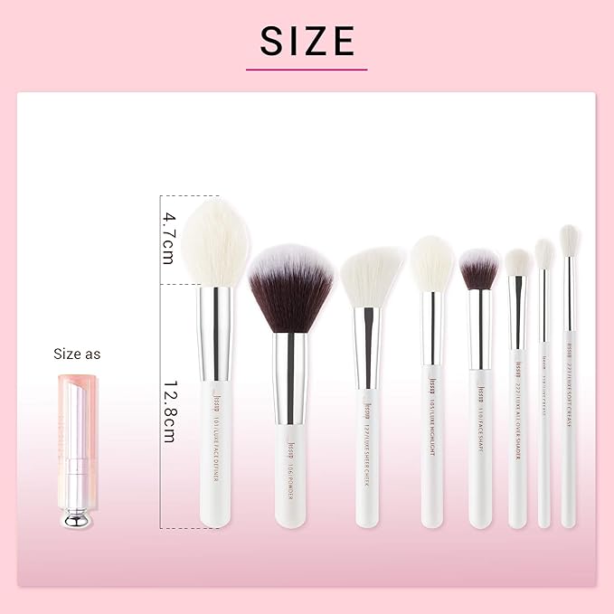 Jessup Brand 25pcs Professional Makeup Brush Set Beauty Cosmetic Foundation Powder Blusher Eyeshadow Blending Highlight Concealer Natural-Synthetic Hair Brushes Set (Pearl White/Silver)-Velvo Beauty
