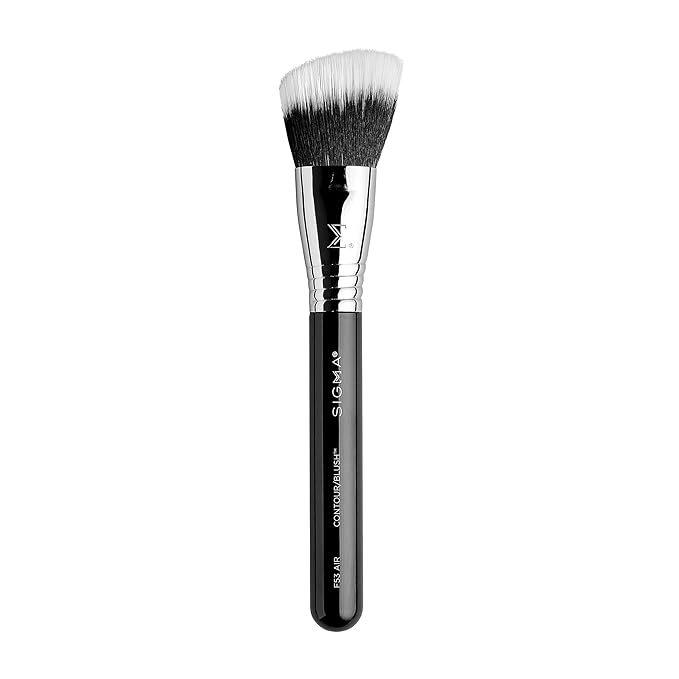 Sigma Beauty F53 Air Contour and Blush Brush – Angled Makeup Brush for Blush & Bronzer, Perfect for Sheer to Medium Coverage, Professional, Streak-Free Application (1 Brush)-Velvo Beauty