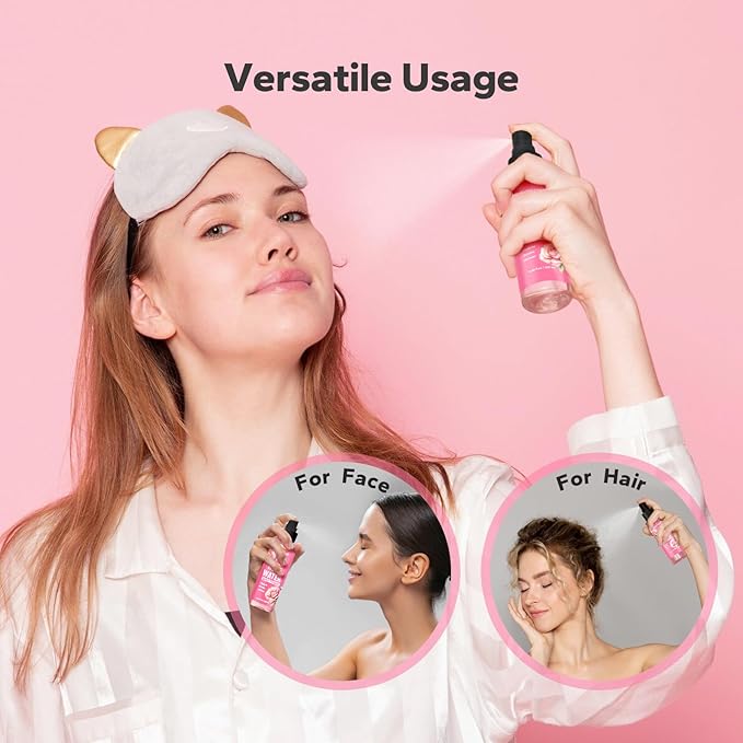 Organic Rose Water Spray (8.45 Fl Oz), Rosewater Spray for Face & Hair, Rose Water for Skin Care-Velvo Beauty