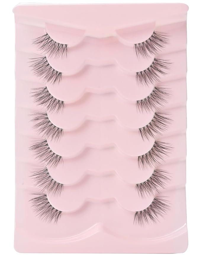 Half Lashes Natural Lashes Wispy Lashes Corner Lashes 3/4 False Eyelashes Natural Half Eyelashes Clear Band Lashes W05-Velvo Beauty