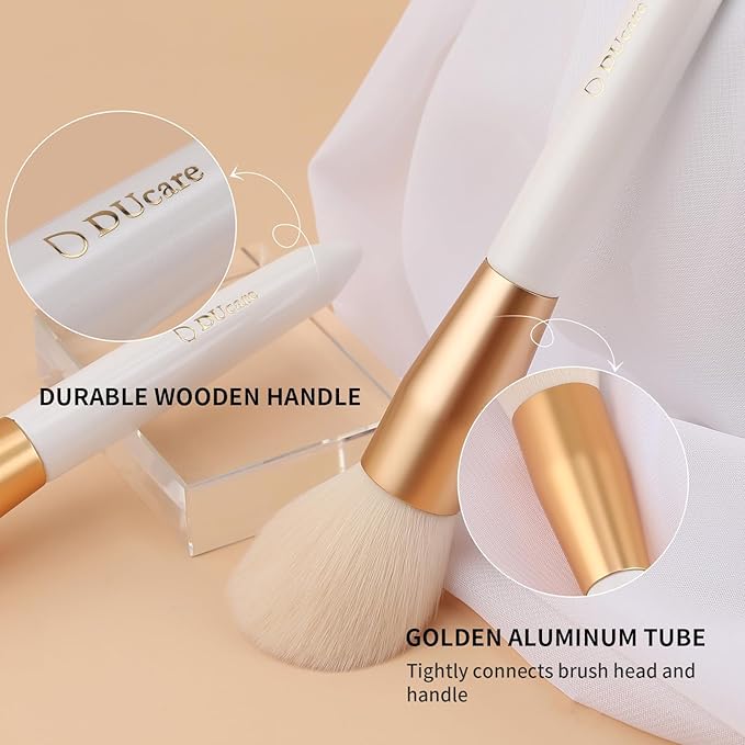 DUcare Tapered Blush Brush for Cheeks - Pointed Powder Brush for Light Application, Multi-Purpose Makeup Brushes Perfect for Highlighting, Defining, Sculpting, and Contouring-Velvo Beauty