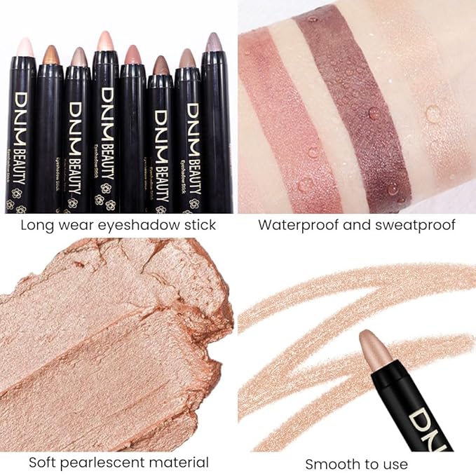 evpct 2Pcs Cream Eye Shadow Brightener Sticks Set for Eyes, Caramel Matte Pencil Eye shadow Applicator Stick Pen Palette Makeup Waterproof sombras en crema para ojos 25 + 29-Velvo Beauty