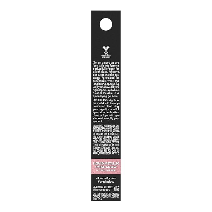 e.l.f. Liquid Metallic Eyeshadow, Gel Formula, High-Impact Multi-Dimensional Finish, One-Swipe Coverage, Little Dipper, 0.1 Fl Oz (3mL)-Velvo Beauty