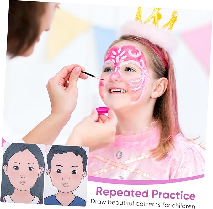 ADOCARN 2pcs Makeup Practice Board Makeup Training Face Colored Makeup Template Painting Exercise Template Cosmetic Makeup Template Eyelid Face Board Double Eyelid Plastic Child Face Paint-Velvo Beauty
