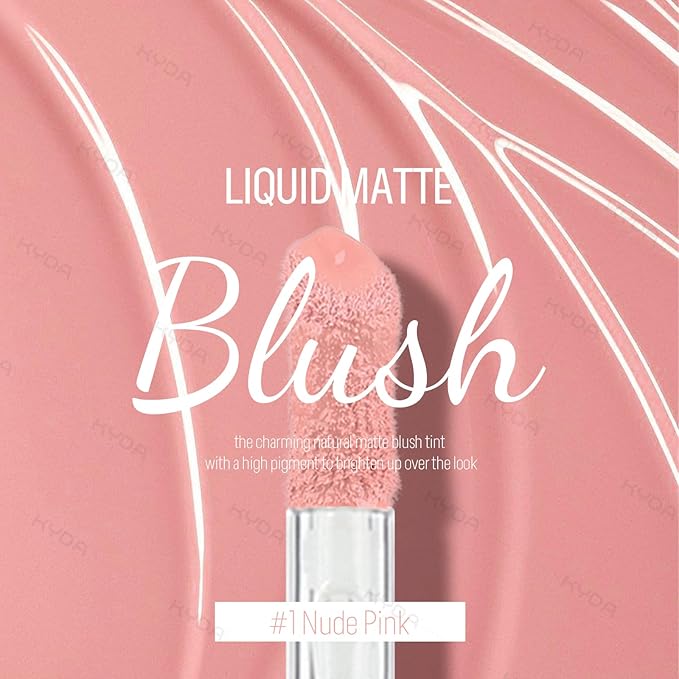 KYDA Liquid Blush, Matte Tinted for Cheeks, Lasting Dewy Finish, High Pigment Soft Creamy Blush, Blendable Lightweight Cover-Nude Pink-Velvo Beauty