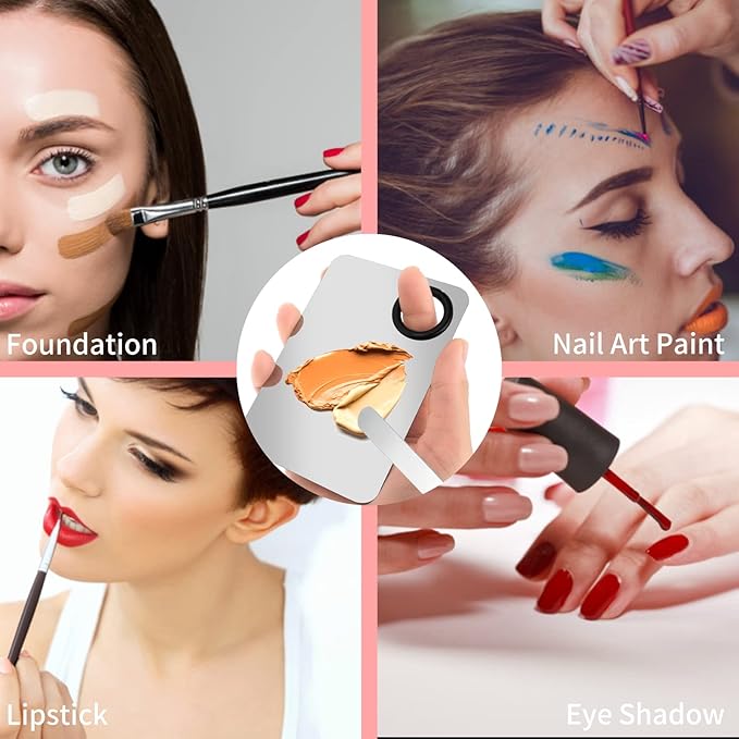 Picasso Spatula Makeup Korean Stainless Steel Makeup Spatula and Palette Set Professional Facial Makeup Tools Foundation Spatula Cosmetic Spatula Tool Makeup Mixing Palettes-Velvo Beauty