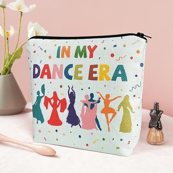 My Dance Era Canvas Zipper Cosmetic Bag, Small Makeup Bag for Women, Friends, Daughter, Sister for Dancers, Dancer Birthday Gifts for Girls (Blue)-Velvo Beauty