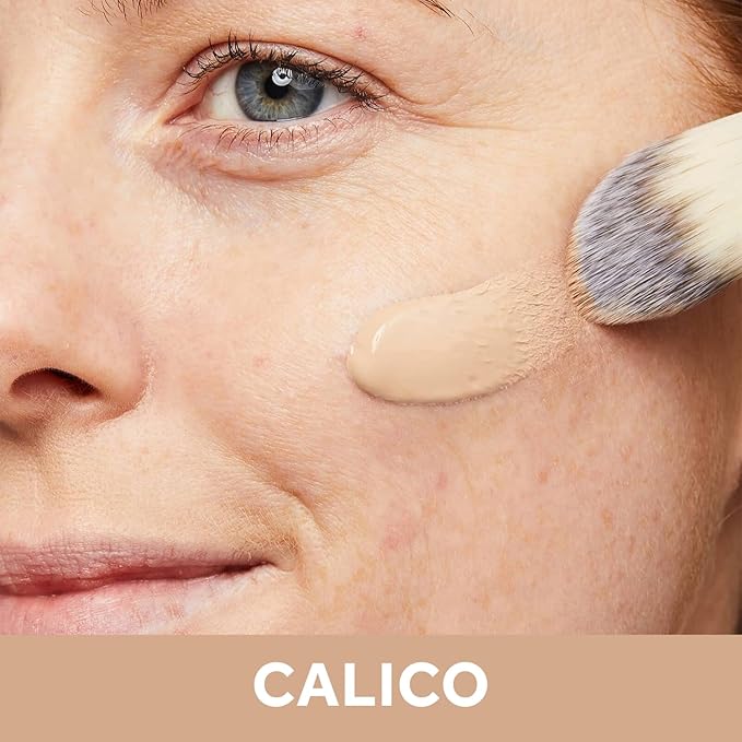 No7 Lift & Luminate Triple Action Serum Foundation - Calico - Liquid Foundation Makeup with SPF 15 for Dewy, Glowy Base - Radiant Serum Foundation for Mature Skin (30ml)-Velvo Beauty