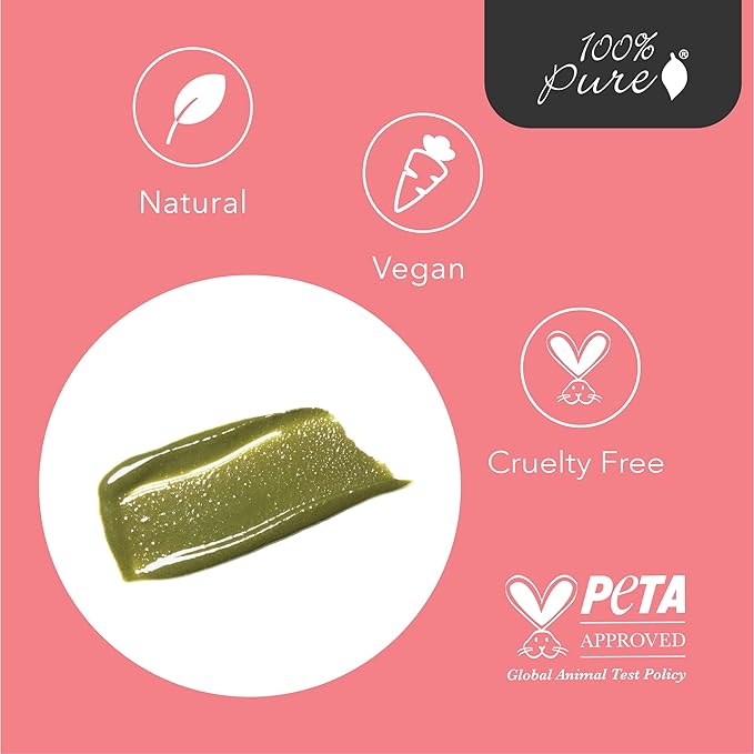 100% PURE Matcha Oat Face Scrub Facial for Glowy Radiant Skin Exfoliator & Pore Minimizer Natural Skincare for Women & Men, Vegan - 3 oz-Velvo Beauty