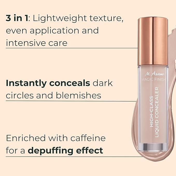 M. Asam MAGIC FINISH HIGHCLASS LIQUID CONCEALER Fair (0.13 fl oz) - 4-in-1 Concealer With Mimic-Lift complex & High Coverage For Dark Circles & Blemishes, Vegan Make Up With Illuminating Pigments-Velvo Beauty