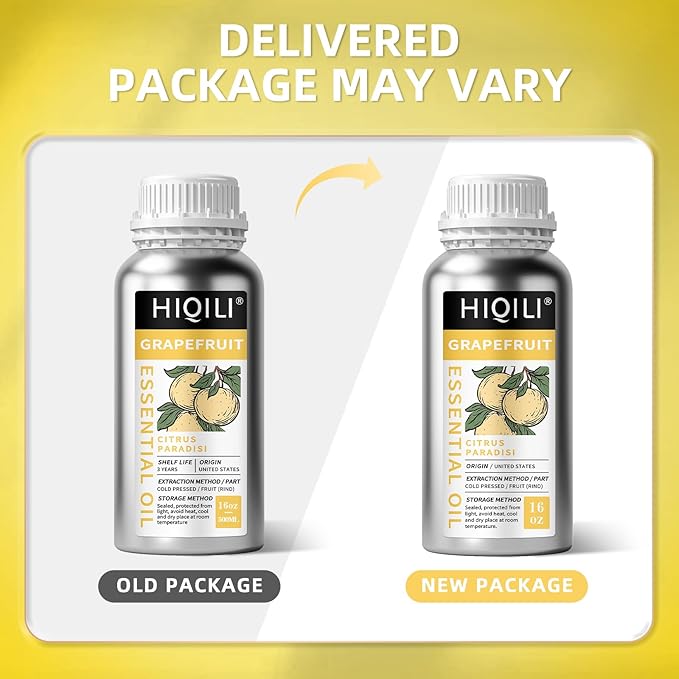 HIQILI 16 Fl Oz Grapefruit Essential Oil, for Diffuser, Skin Care, 100% Pure and Natural-Velvo Beauty