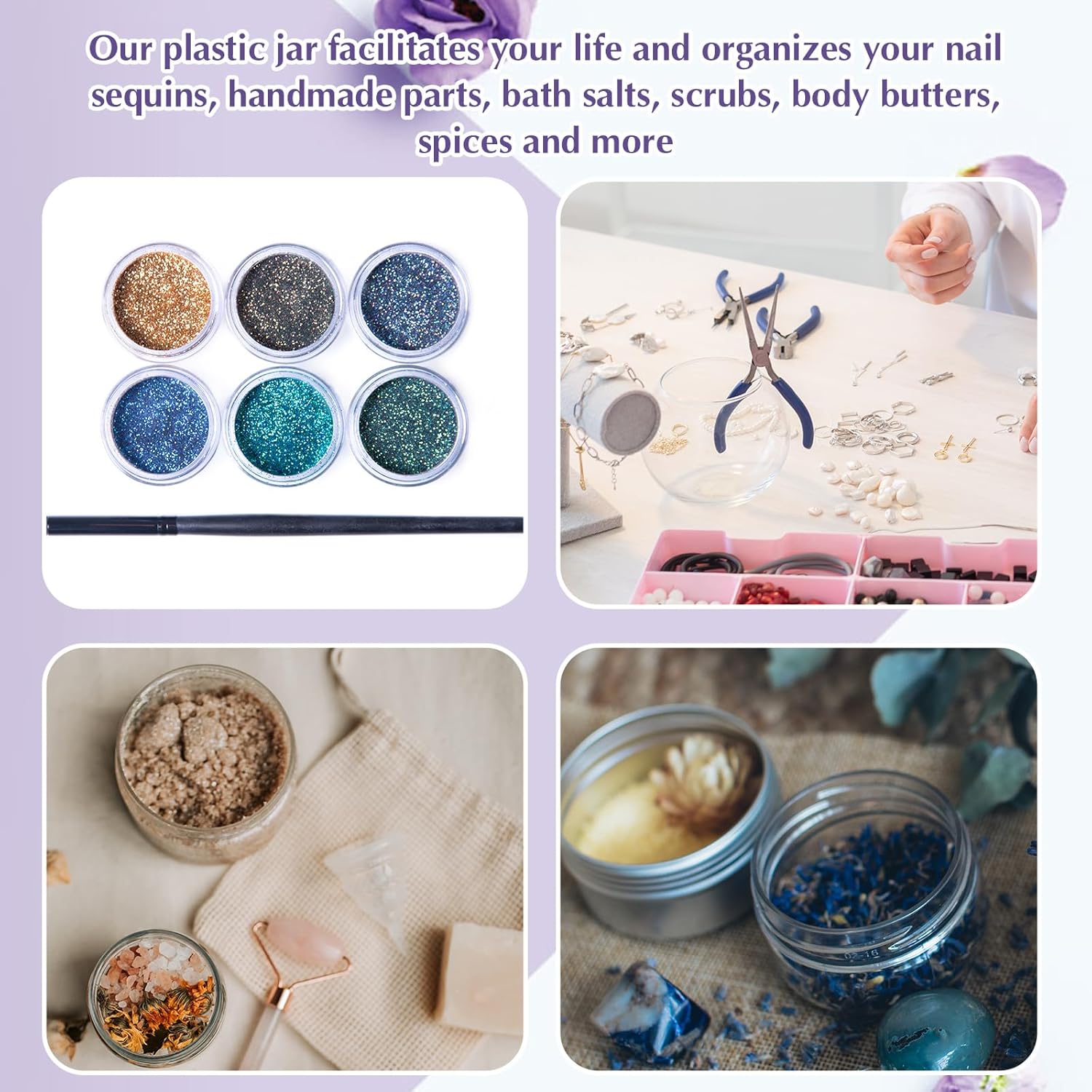 200 Pcs 1 oz Empty Bulk Plastic Container Jars with Lid Leak Proof Round Plastic Jars Small Cosmetic Travel Containers for Storage Makeup Creams Lotion Ointments, White-Velvo Beauty