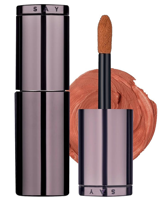 HEVVYMAKEUP Blurring Effect Lip Tint - Airy Velvet Matte Lips - Vegan, Longwear, Vibrant, Buildable Creamy Soft Texture - Korean Lip Makeup, Figgy Caramel, 0.13 fl.oz.-Velvo Beauty