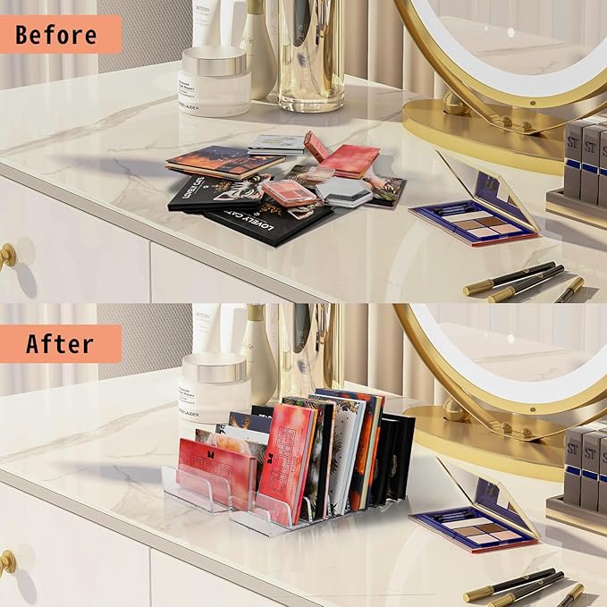 2 Pack Makeup Organizer, Compact Makeup Palette Organize, for Bathroom Countertops, Vanities, Cabinets, Sleek Modern Cosmetics Storage Solution for - Eyeshadow Palettes, Contour Kits, Blush-Velvo Beauty
