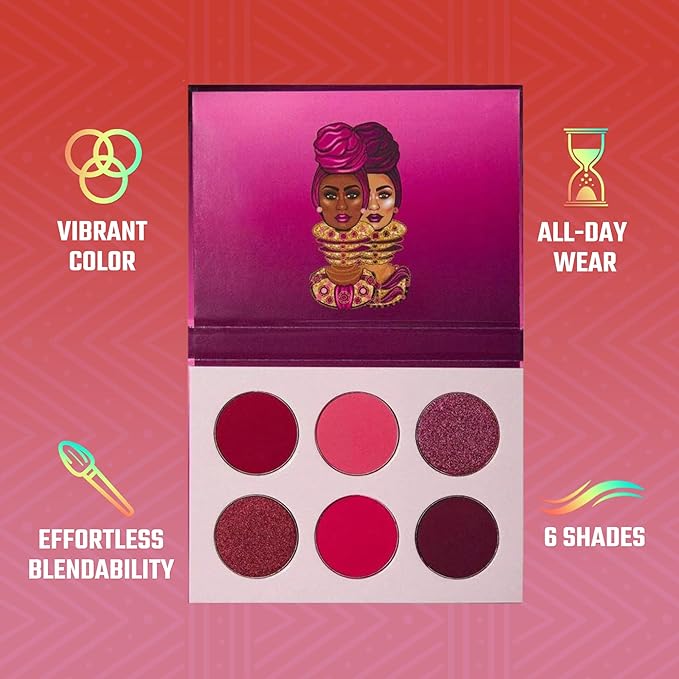 Juvia's Place Palette The Berries - Mauves, Deep Pinks, & Perfect Berry Hues, Professional Eye Makeup, Pigmented Palette for Eye Color & Shine, Pressed, Shades of 6-Velvo Beauty