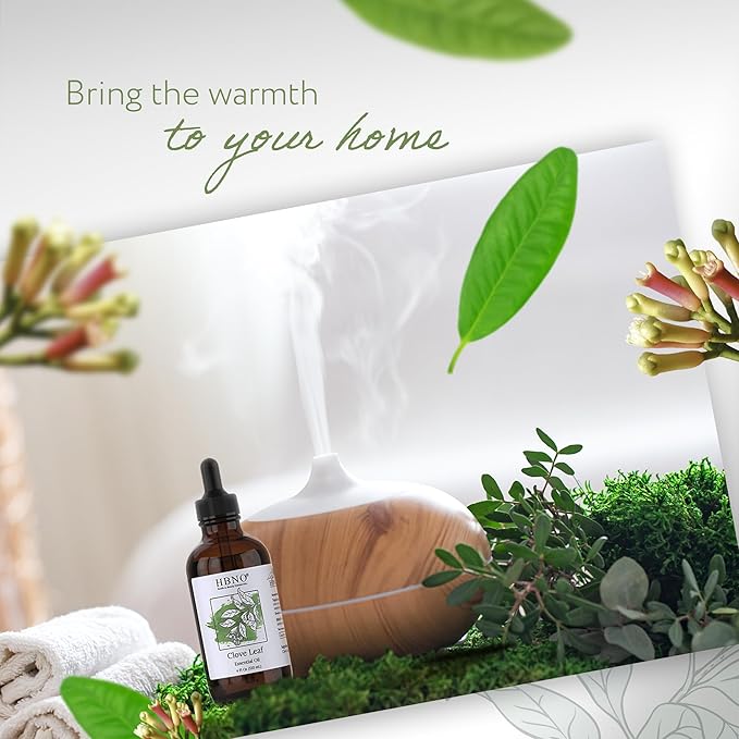 HBNO California Bottled Clove Leaf Essential Oil 4 fl oz (120ml) Value Size - Natural Clove Leaf Oil - Perfect for Cleaning, Aromatherapy, DIY, Soap & Diffuser-Velvo Beauty