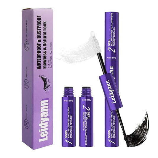 Eyelash Glue and Lash Bond & Seal, 72H Waterproof Cluster Lash Glue for Eyelash Extensions, Long-Lasting & Non-Irritating, 2-in-1 Bond and Seal for Lash Clusters-Velvo Beauty