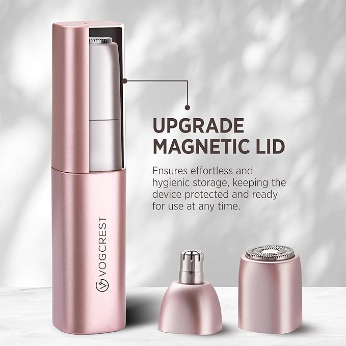 Facial - Nose Hair Remover Women: 2 in 1 Painless Electric Face Shaver and Nose Trimmer - Rechargeable Hair Removal Tool for Face Nose Ear Peach Fuzz Lips Chin-Velvo Beauty