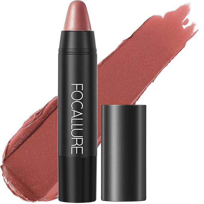 FOCALLURE Ultra Chic Matte Lipstick,Rich Vitamin E Lip Crayon,Lightweight Matte Color without Drying or Fading,Long Lasting Waterproof Lips Makeup,FUZZY WUZZY-Velvo Beauty