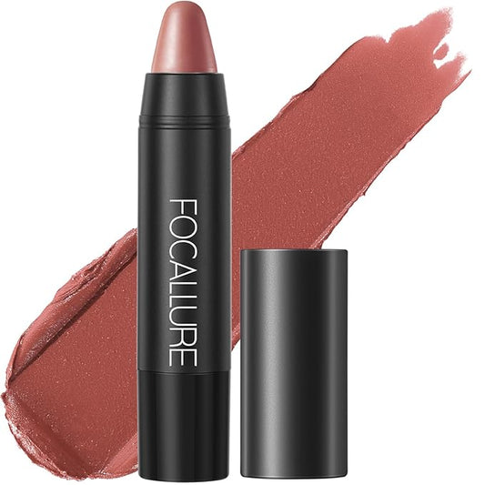 FOCALLURE Ultra Chic Matte Lipstick,Rich Vitamin E Lip Crayon,Lightweight Matte Color without Drying or Fading,Long Lasting Waterproof Lips Makeup,FUZZY WUZZY-Velvo Beauty