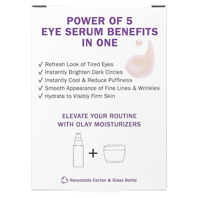 Olay Super Eye Serum - Vitamin C, Caffeine, Niacinamide, Amino Peptide, Aloe Vera - Brightens Dark Circles, Anti-Wrinkle, Anti-Aging, Brightening, Smooths Fine Lines, Firming, Hydrating, 0.45 Oz-Velvo Beauty