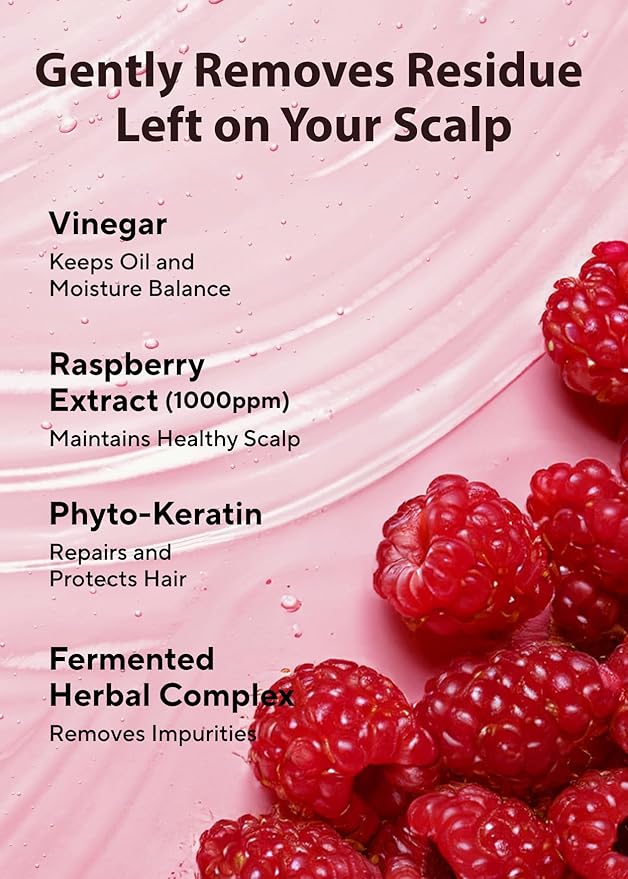 A’PIEU Raspberry Vinegar Hair Shampoo 16.9 fl.oz / 500 ml - Dandruff & Clarifying Shampoo | Scalp Treatment I Korean Hair Care I Balances pH, Removes Buildup, Soothes Scalp-Velvo Beauty