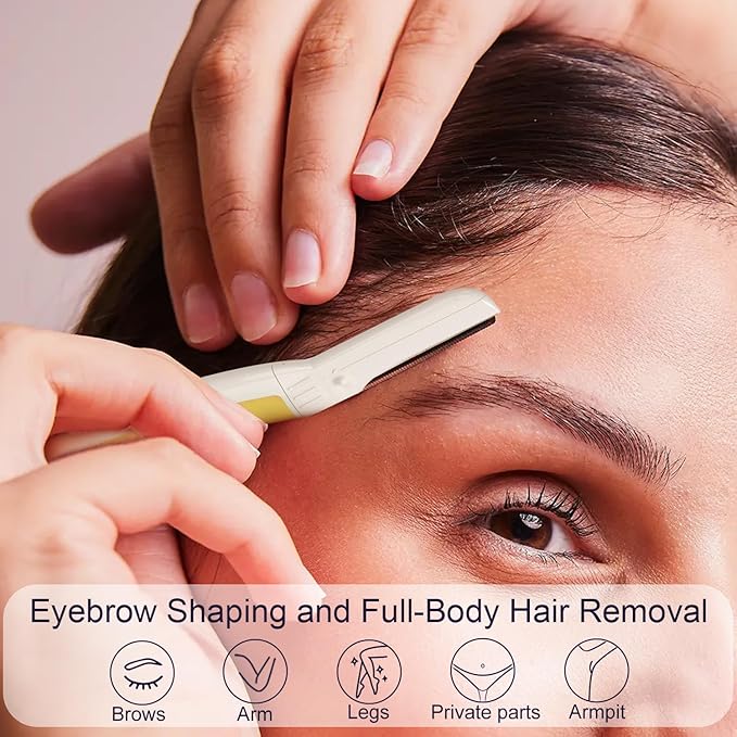 Face Razors for Women, Dermaplane Razor for Women Face, Eyebrow Razor, Dermaplaning Tool, Skin Safe Microblades, Peach Fuzz Remover (12ct, Solar Veil)-Velvo Beauty