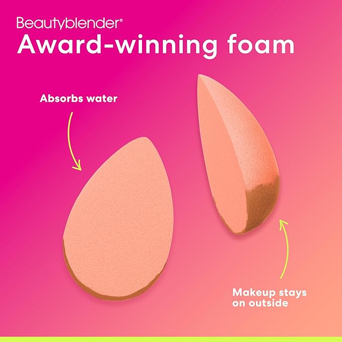 Beautyblender® | Papaya Beauty Blender Makeup Sponge, Super-Soft Foam Easily Blends Foundations, Powders & Creams, Made in USA, Reusable, Washable, Streak Free Application, Vegan, Cruelty Free-Velvo Beauty