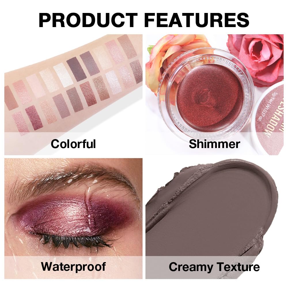 Single Cream Chocolate Matte Eyeshadow Palette Makeup, Natural Single Mini Instant Holographic Eyeshadow For Women, Sombras Crema Para Ojos, Talc, Paraben & Cruelty Free, 720-Velvo Beauty