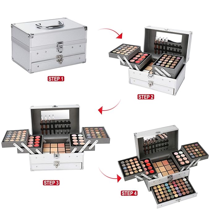 Professional 132 Colors All-in-one Makeup Palette Cosmetic Contouring Kit Combination with Eyeshadow, Cream Concealer, Eyebrow Powder, Lip Gloss Blusher and Pressed Powder-Velvo Beauty