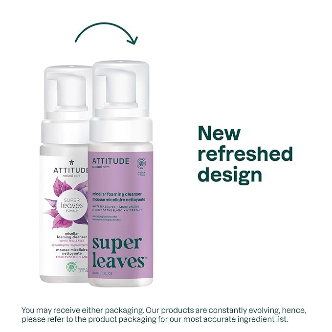 ATTITUDE Micellar Foaming Facial Cleanser, EWG Verified, Dermatologically Tested, Plant and Mineral-Based, Vegan, Coconut & Wildberries Scent, 5 Fl Oz-Velvo Beauty
