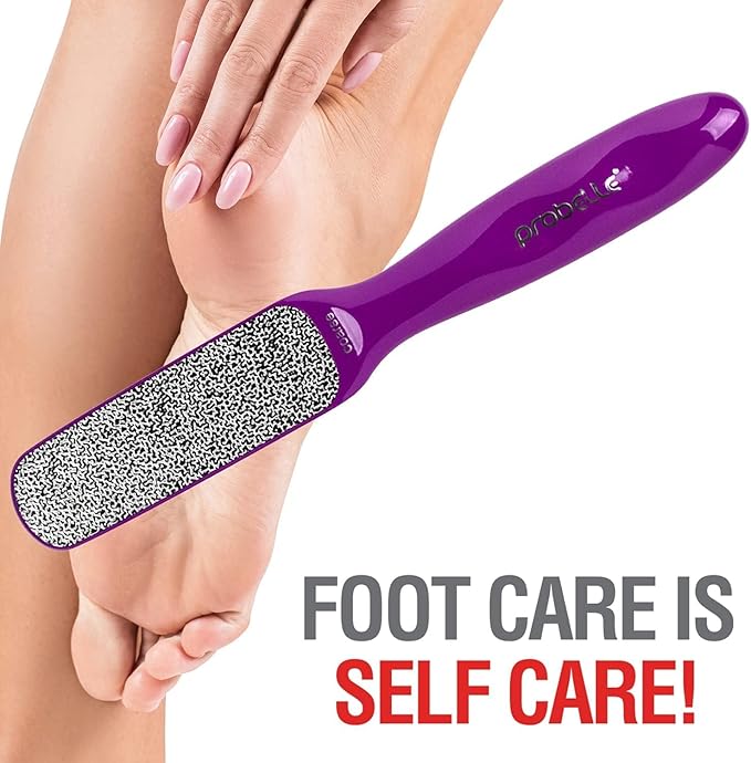 Probelle Double Sided Multidirectional Nickel Foot File Callus Remover - Immediately Reduces calluses and Corns to Powder for Instant Results, Safe Tool (Purple)-Velvo Beauty