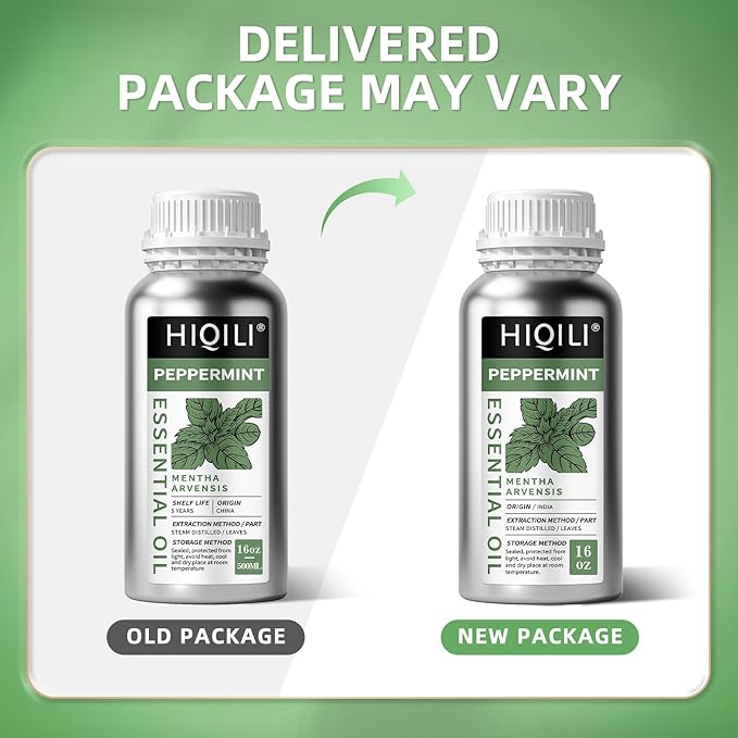 HIQILI Peppermint Essential Oil 16 oz 100% Pure Natural Aromatic Oil for Freshening Air, Hair Care, DIY Soap, SPA & Home Use-Velvo Beauty