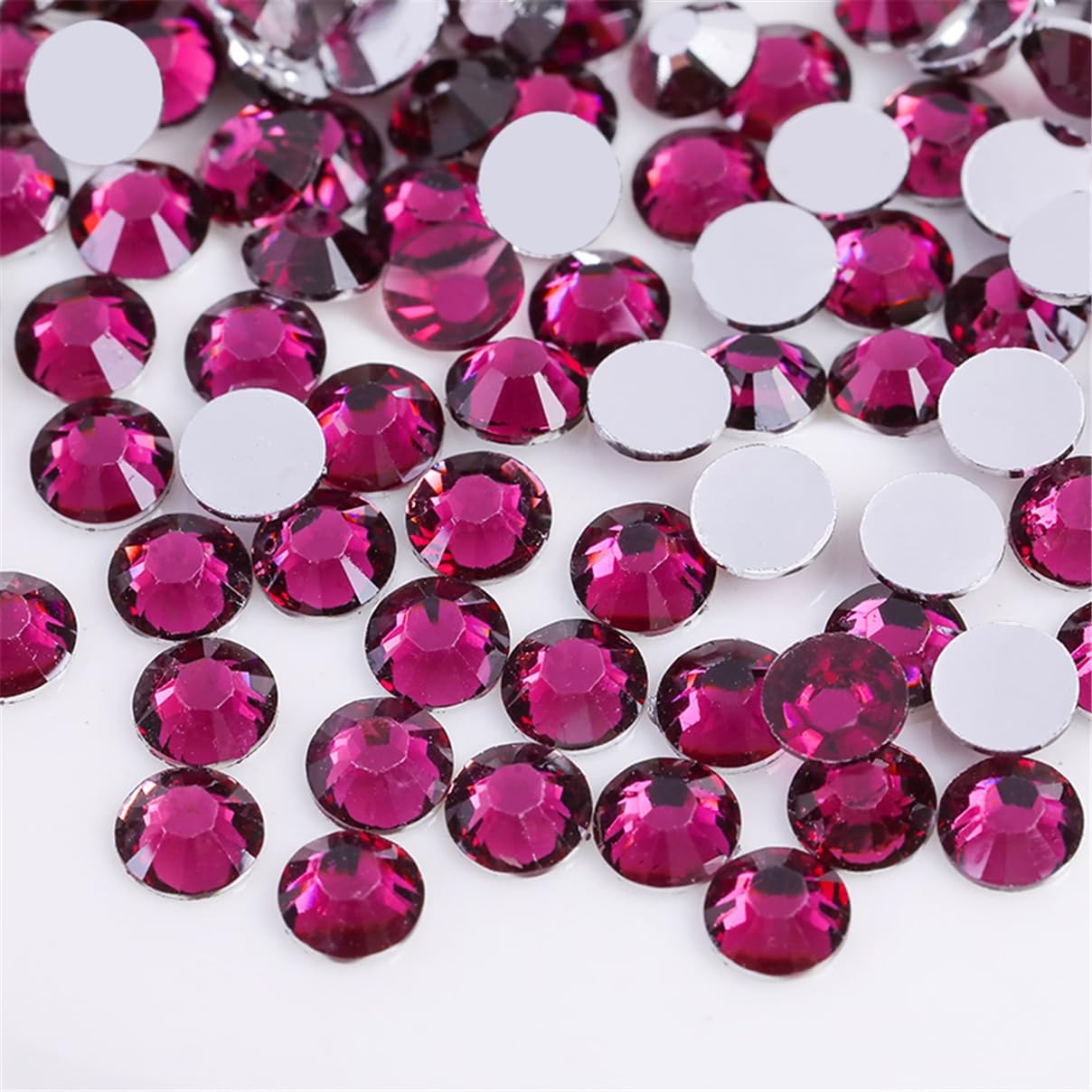 3000 Pieces SS12 3mm Flatback Rhinestones Clear Glass Round Gems Crystals for Nail Art DIY Crafts Clothes Shoes Bags (Grape Purple)-Velvo Beauty