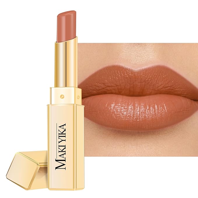 MAKI YIKA Moisture Nude Lipstick for Women Hydrated Tinted Lip Balm for Dry Cracked Lips Weightless Glossy Lip Color Juicy Finish,MA064 Fair Nude-Velvo Beauty
