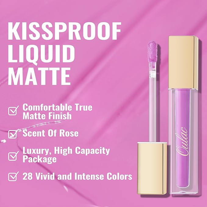 Oulac Matte Lipstick Metallic Lipstick Set for Women, Long Lasting Dual-UseLiquid Lipstick High Impact Lip Color Full Coverage Lip Makeup with Vitamin E Waterproof Formula,Vegan M14+M25+MD02-Velvo Beauty