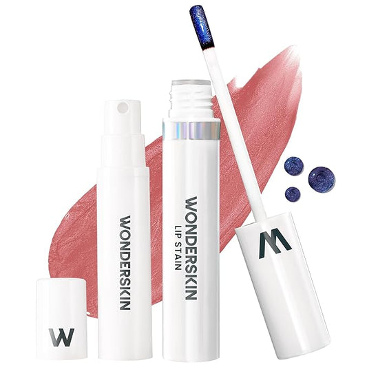 Wonderskin Wonder Blading All Day Lip Stain Peel Off Masque and Reveal Kit - Long Lasting, Waterproof Pink Lip Tint, Transfer Proof Natural Makeup Stain Kit (Romance)-Velvo Beauty