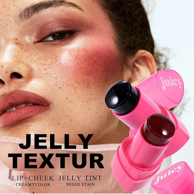 Cooling Water Jelly Tint Stick,Multi-Use Juicy Love Blush, 3-In-1cheek Blush & Eyeshadow & Lip Tinted Long-Lasting Moisture Stick,Bouncy Jelly Texture,Creates A Moist Watercolor Effect (#09, 0.32oz)-Velvo Beauty