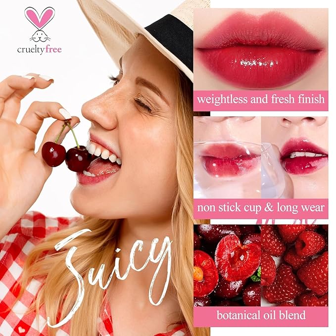 Lip Tint Stain Set, Korean Water Tint Lightweight Non-sticky, Waterproof Long Lasting Liquid Blush & Lip Stain, Transfer-Proof, Matte Finish Lip Color Makeup (made into jam)-Velvo Beauty